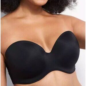 CACIQUE Size 32G Smooth Boost Multi-Way Strapless‎ Bra Black Lane Bryant